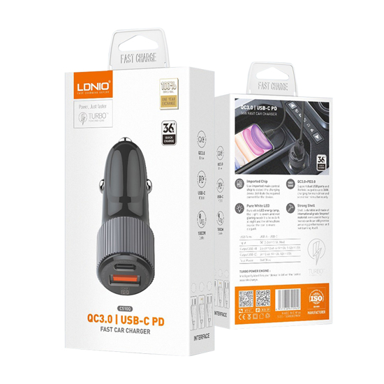 Auto punjač Ldnio C510Q USB+Tip C + Tip C kabl- Mgs mobil Niš 3
