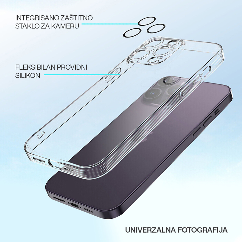 iPhone 15 Camera glass silikonska futrola - Mgs mobil Niš