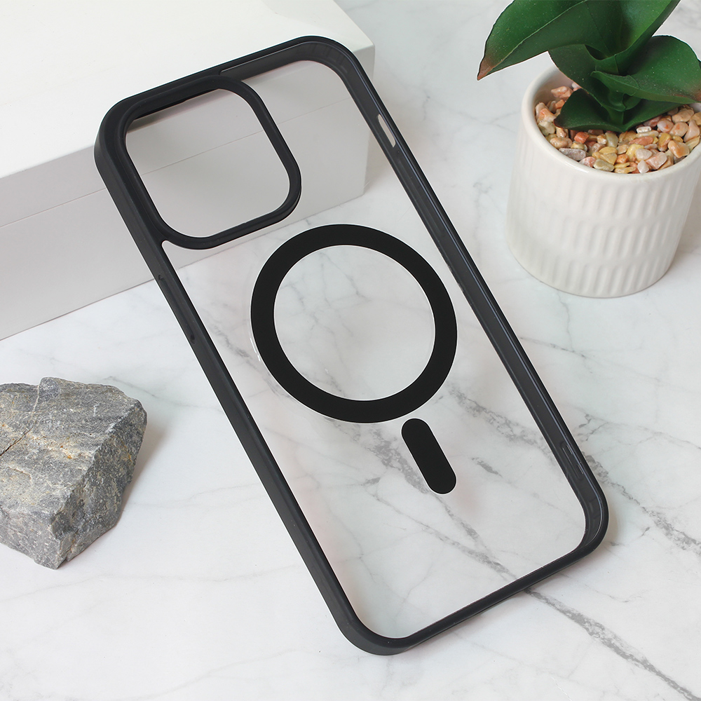 iPhone 15 Pro Max Magsafe silikonska futrola (Black) - Mgs mobil Niš