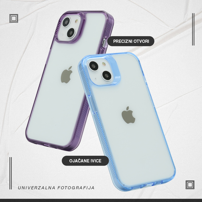 iPhone 15 Pro Color Frame silikonska futrola (Puple) - Mgs mobil Niš