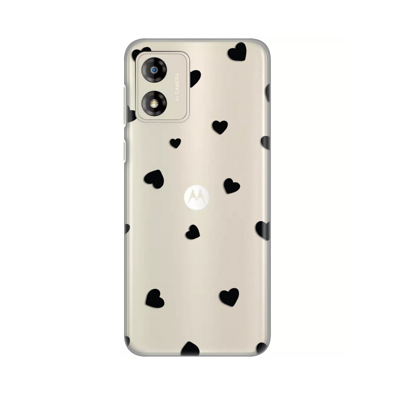 Motorola E13 silikonska futrola Hearts (Print) - Mgs mobil Niš