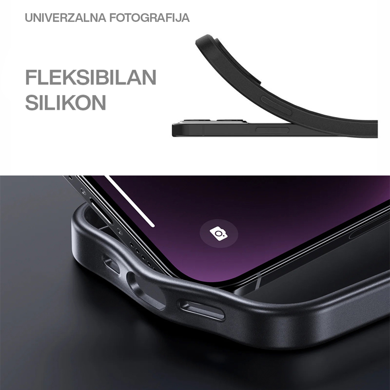 Samsung A06 silikonska futrola Gentle (Black) - Mgs mobil Niš