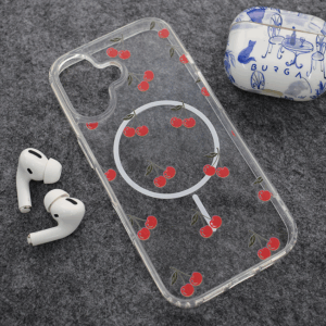 iPhone 17 Magsafe Print silikonska maska (Cherry) - Mgs mobil Niš