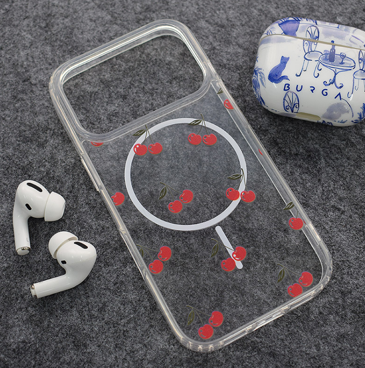 iPhone 17 Pro Magsafe Print silikonska maska (Cherry) - Mgs mobil Niš